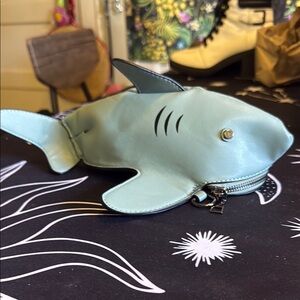 Shark-Shaped Mini Purse- Light Blue
